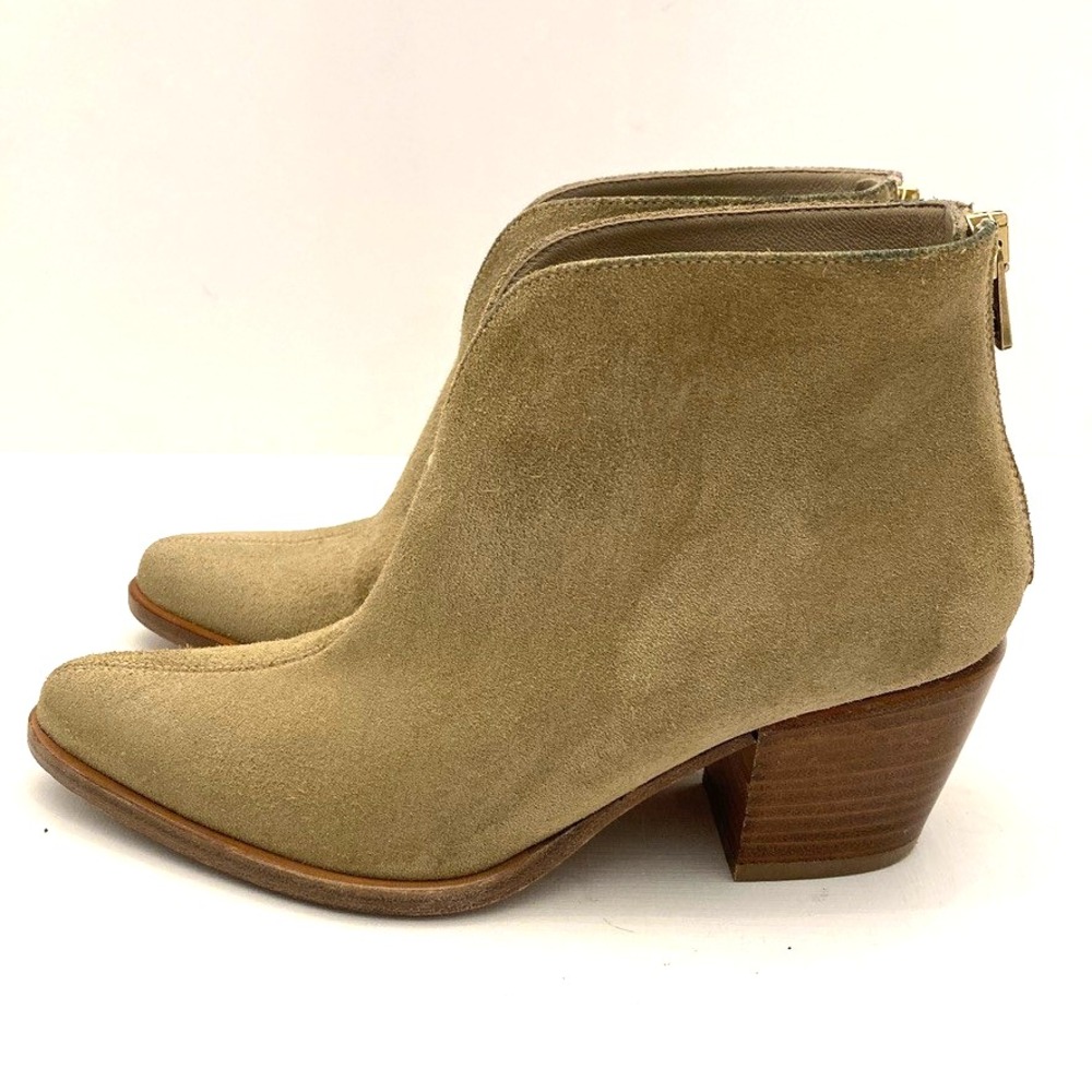 Vince Havana Booties Suede Boots Womens 5M‎ Beige Leather Notch Shoes